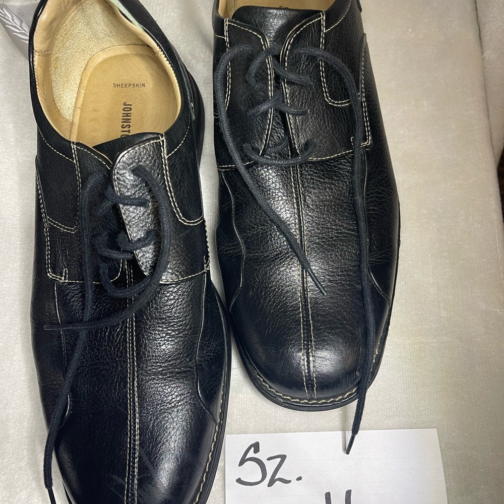 Men's Black Leather Shoes - Picture 3 of 6